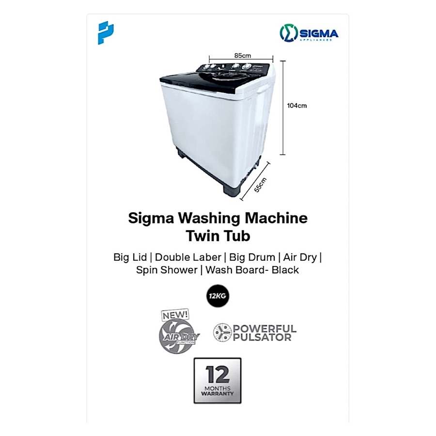 Sigma Twin Tub Washing Machine
